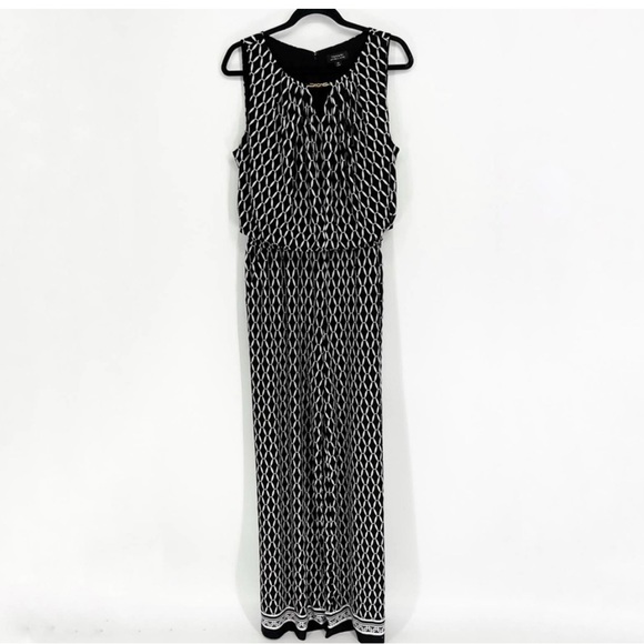 Tahari ASL Black and White Geometric Jumpsuit - Picture 6 of 11
